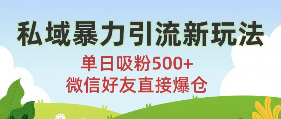 私域暴力引流新玩法!单日吸粉500+，微信好友直接爆仓网创项目_汇创网_中创网_福缘网_冒泡网_资源整合平台网创吧