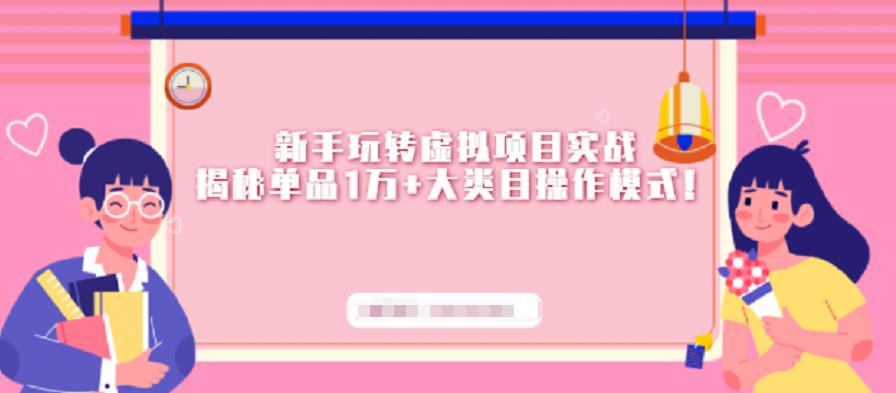 新手玩转虚拟项目实战，揭秘单品1万+大类目操作模式【视频课程】网创项目_汇创网_中创网_福缘网_冒泡网_资源整合平台网创吧
