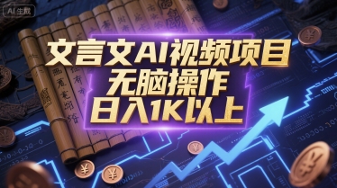 文言文AI视频项目，无脑操作，日入1K以上网创项目_汇创网_中创网_福缘网_冒泡网_资源整合平台网创吧