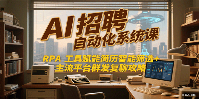 AI招聘自动化系统课，RPA工具赋能简历智能筛选+主流平台群发复聊全攻略网创项目_汇创网_中创网_福缘网_冒泡网_资源整合平台网创吧