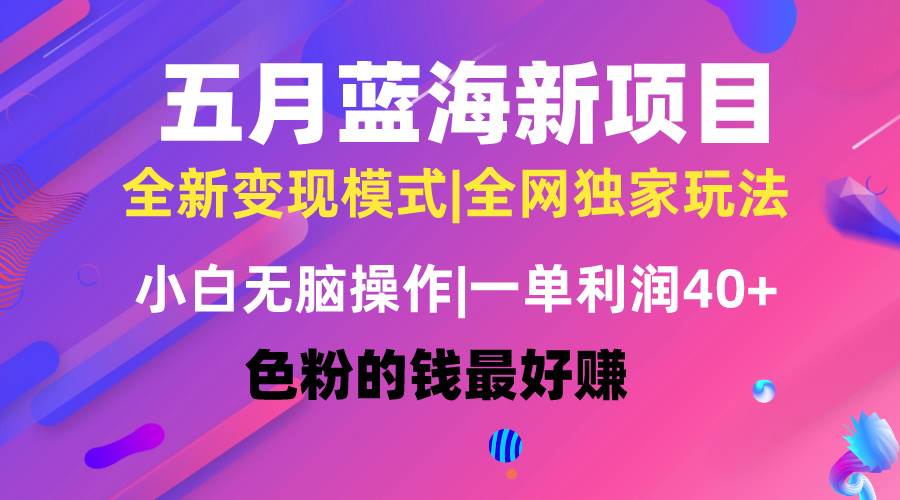 （10477期）五月蓝海项目全新玩法，小白无脑操作，一天几分钟，矩阵操作，月入4万+网创项目_汇创网_中创网_福缘网_冒泡网_资源整合平台网创吧