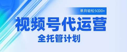 视频号代运营2.0，全程托管招募，单月轻松变现5k【揭秘】网创项目_汇创网_中创网_福缘网_冒泡网_资源整合平台网创吧