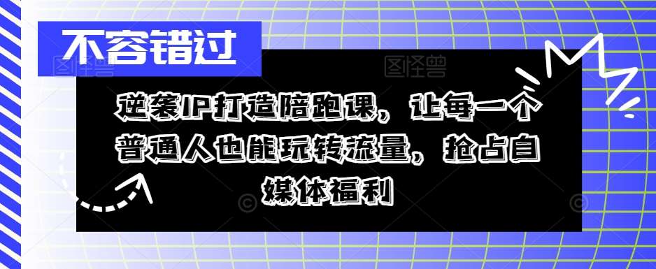 逆袭IP打造陪跑课，让每一个普通人也能玩转流量，抢占自媒体福利网创项目_汇创网_中创网_福缘网_冒泡网_资源整合平台网创吧