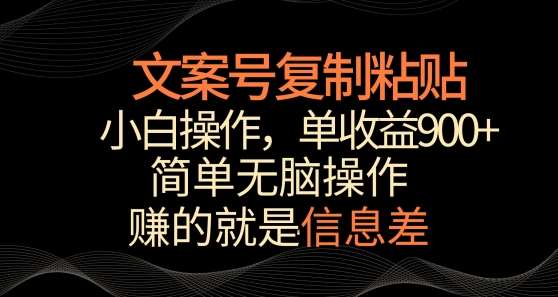 文案号掘金，简单复制粘贴，小白操作，单作品收益900+【揭秘】副业基地_极客搞钱_中创网_福缘网_冒泡网_资源整合平台网创吧