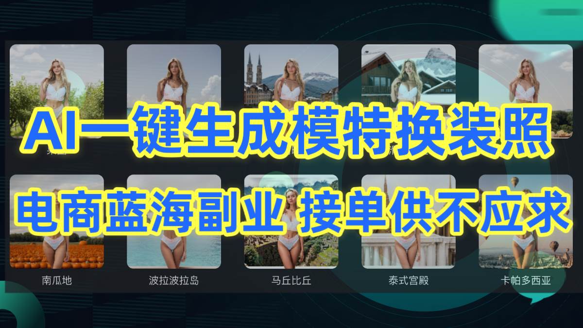 （9616期）AI制作一键生成模特换装照，电商蓝海副业供不应求网创项目_汇创网_中创网_福缘网_冒泡网_资源整合平台网创吧