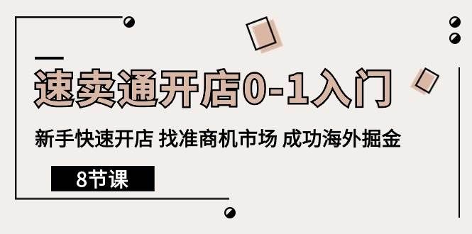 （10126期）速卖通开店0-1入门，新手快速开店 找准商机市场 成功海外掘金（8节课）网创项目_汇创网_中创网_福缘网_冒泡网_资源整合平台网创吧