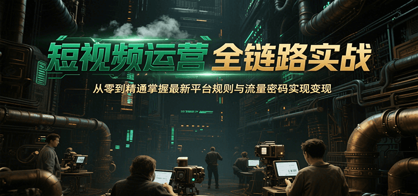 短视频运营全链路实战，从零到精通掌握最新平台规则与流量密码实现变现网创项目_汇创网_中创网_福缘网_冒泡网_资源整合平台网创吧