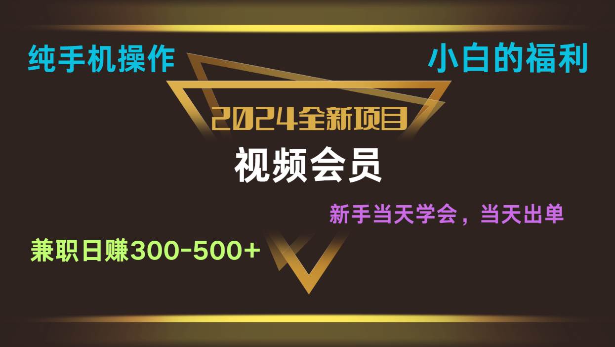 影视会员兼职日入500-800，纯手机操作当天上手当天出单 小白福利网创项目_汇创网_中创网_福缘网_冒泡网_资源整合平台网创吧